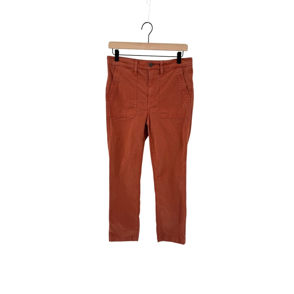 Madewell Emmett Fall Boho Crop Pants Burnt Orange Rust Utility High Rise EUC
